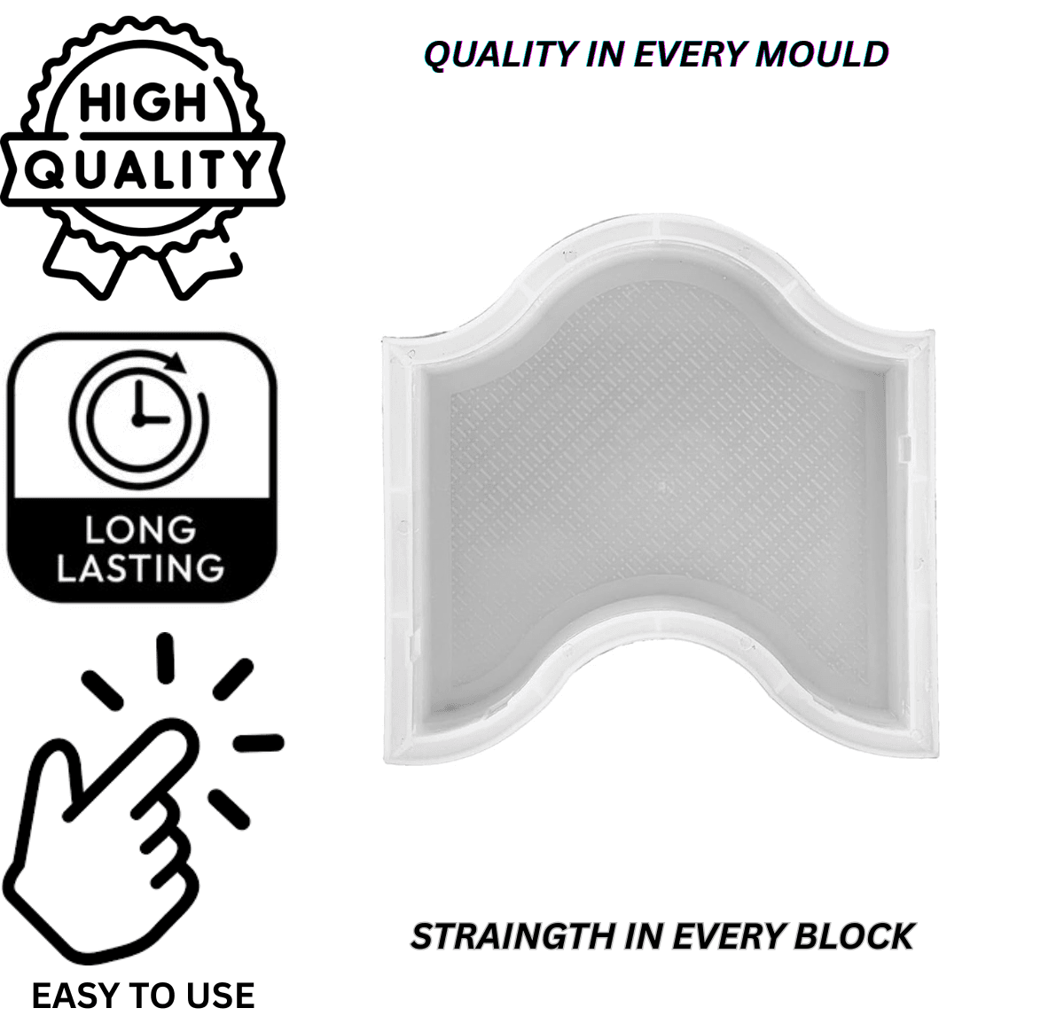 Paver Block Mould 80mm - Cobblestone